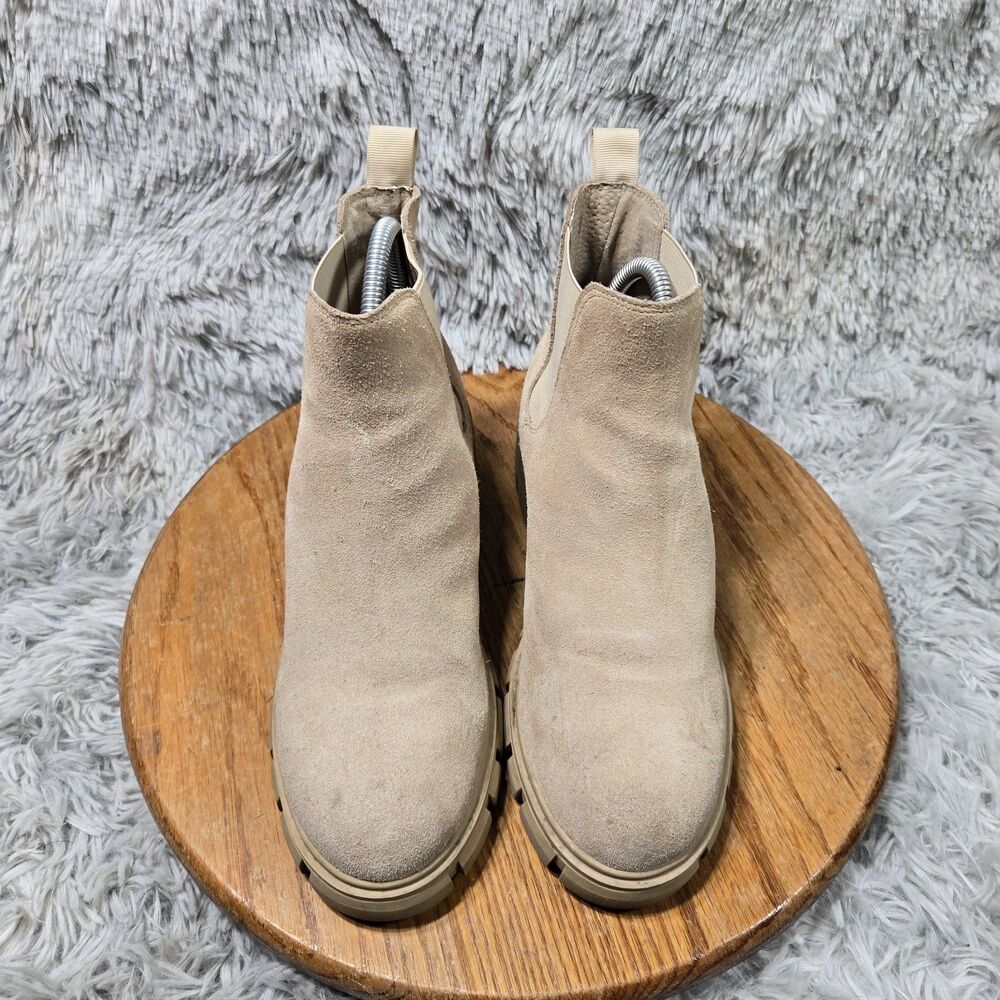 Steve Madden Luxury Ankle Boots Howler Womens Size 7M Boho Sand Suede Leather - Picture 2 of 5